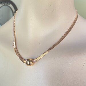 FAC Rose Gold Tone Double Layer Choker Necklace NWT